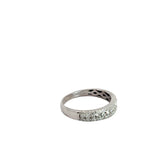 14k White Gold .65ct G VS2 Round Diamond / 3 Row Diamond Band